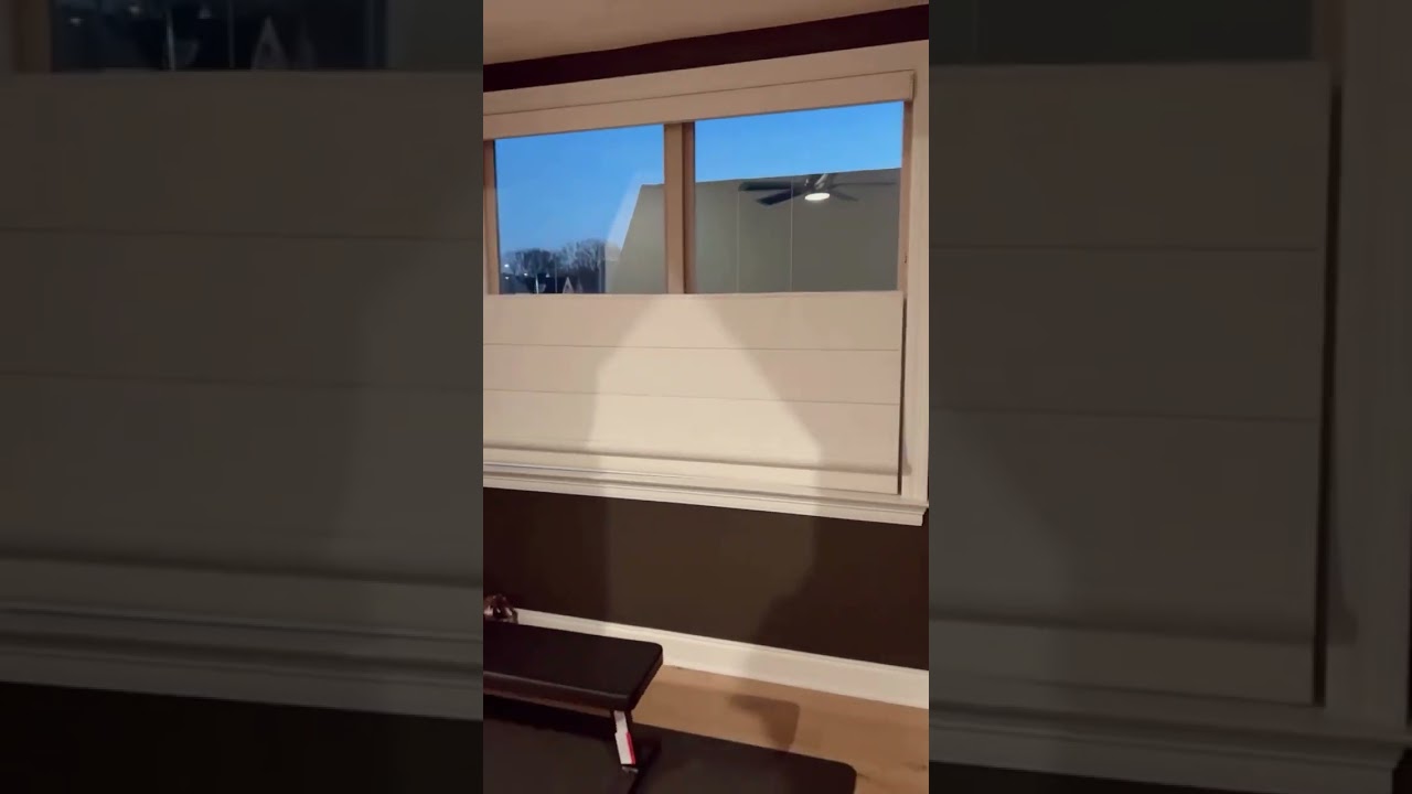 Upgrad your gym with Smart Top Down Bottom Up Roman Shades. 🤩