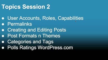 Wordpress Session 2 Introduction