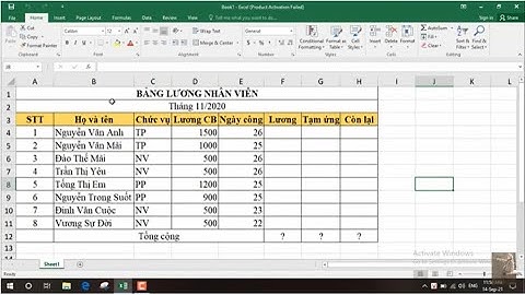 Cách Tạo Bảng Tính Và Các Phép Tính Cơ Bản Trong Excel