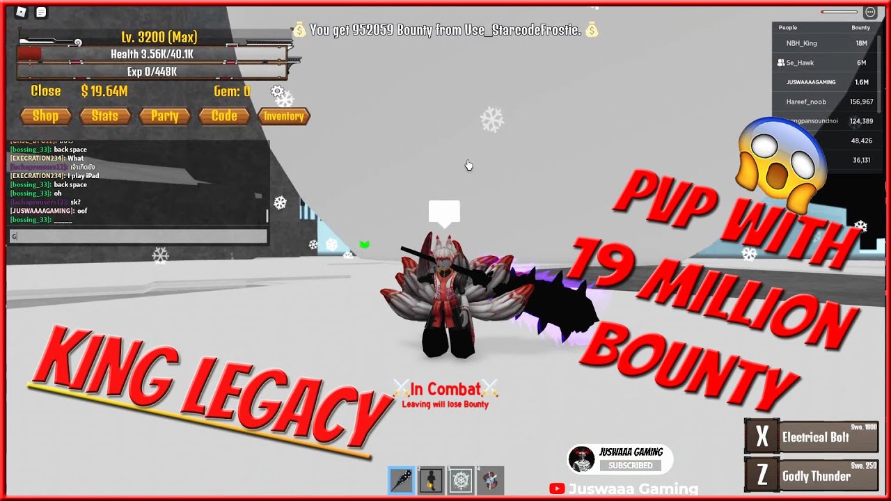 PVP WITH 19 MILLION BOUNTY! NBH_KING [SNOW FRUIT] [ KING LEGACY] YouTube