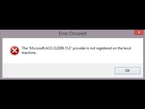 Fixing 'The Microsoft.ACE.OLEDB.XX.0