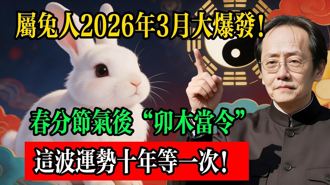 屬兔人2026年3月大爆發！春分節氣後“卯木當令”，這波運勢十年等一次！#倪海厦 #屬兔人 #2026運勢 #卯木當令 #木火通明 #春分轉運 #生肖兔運勢 #傳統命理  #易經智慧
