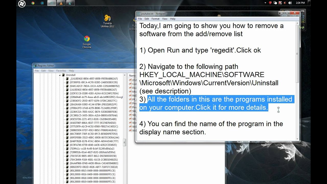 How to remove the program from the registry How to remove the program from the registry