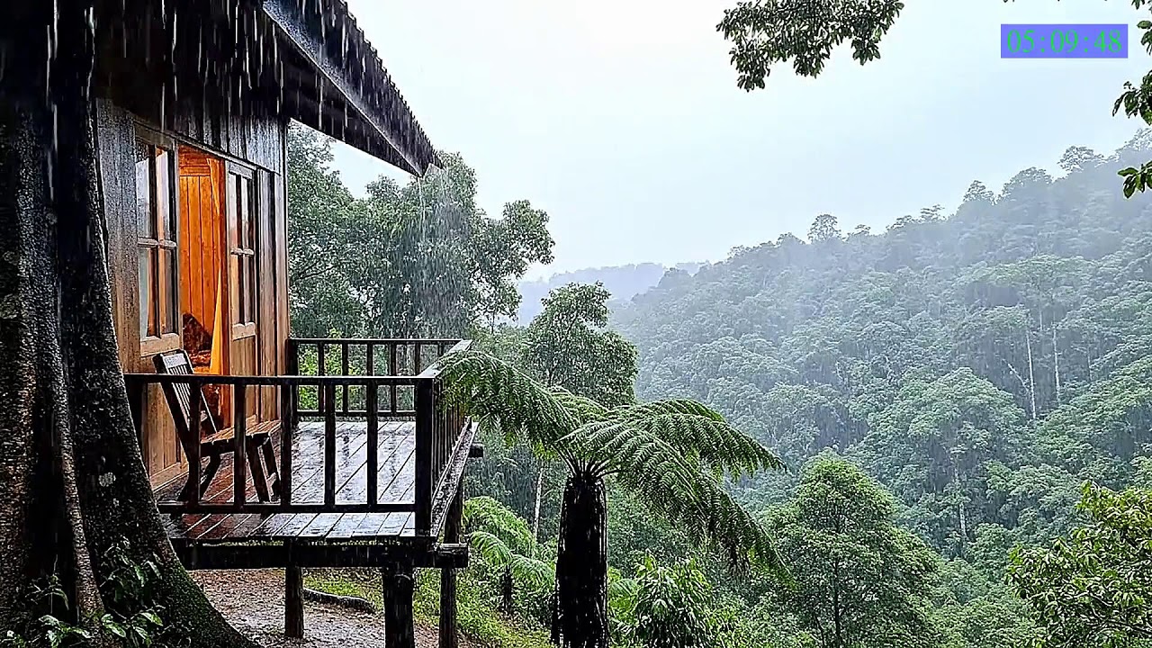 Soothing Rain Forest Nature Ambience with Piano Music