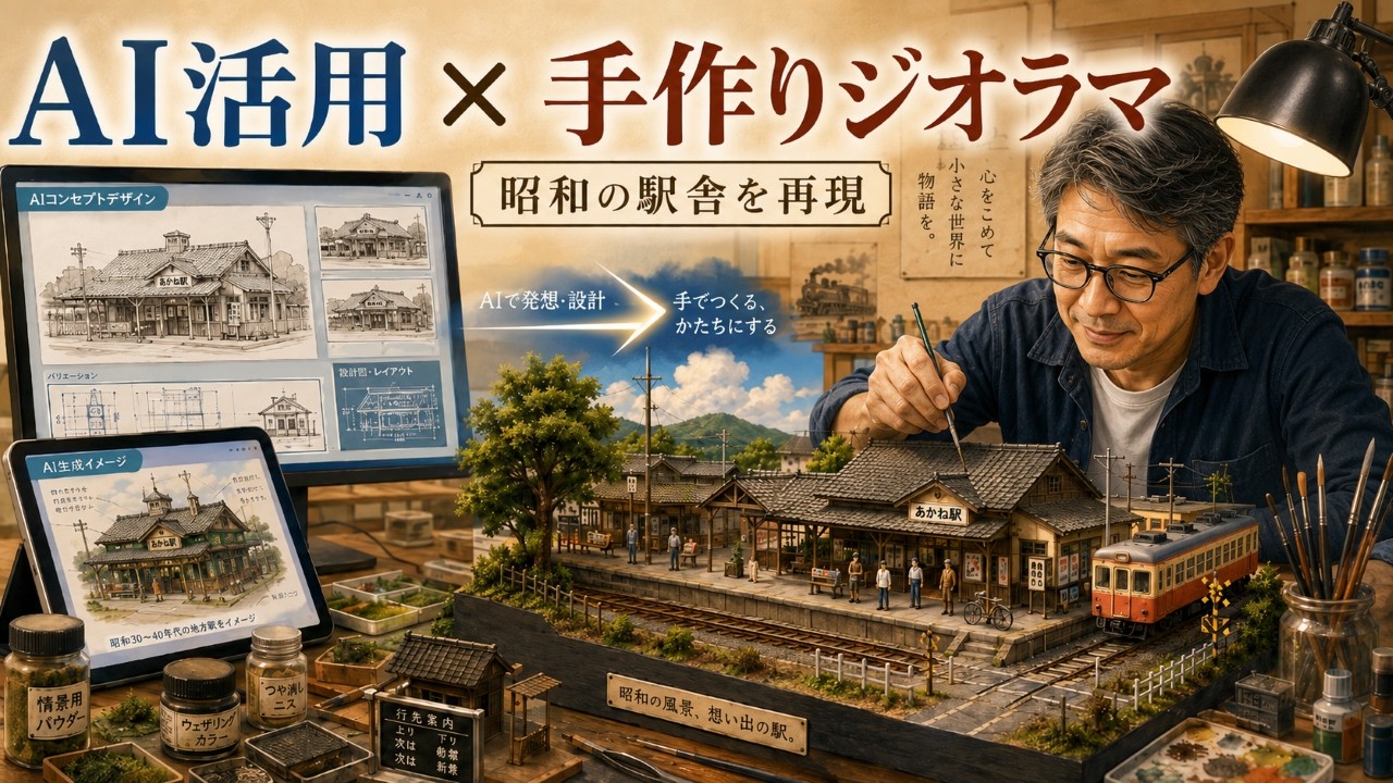 AIを活かしたジオラマ作り｜昭和の松ノ浜駅を再現 - YouTube