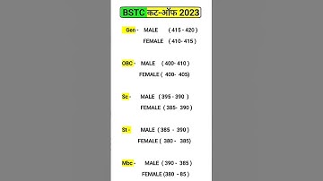 BSTC Cut Off 2023 | BSTC 2023 Expected Cut Off | Kitne Number Chahiye | Rajasthan BSTC Latest News