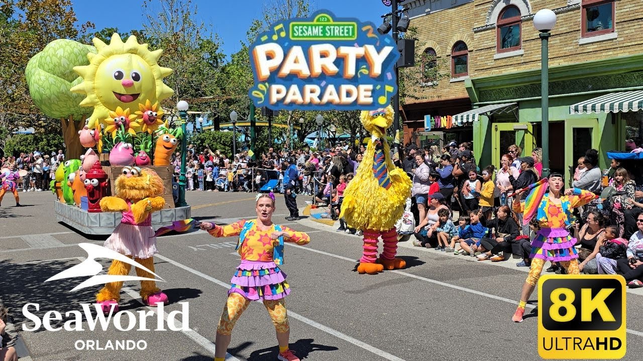 Sesame Street Party Parade | SeaWorld Orlando 2025 | 8K Ultra HD 🎉✨