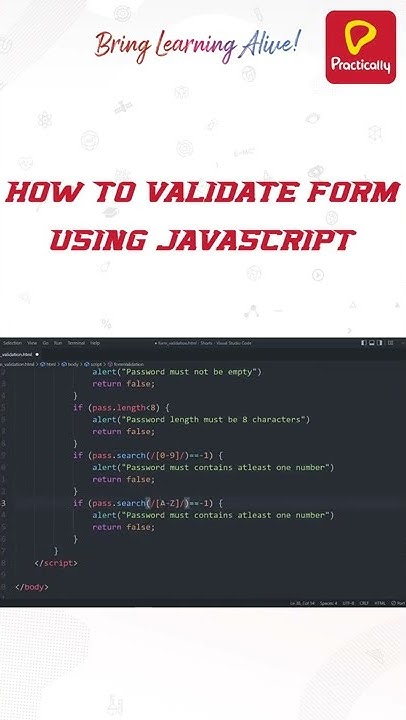 How to validate form using JavaScript | Practically - YouTube