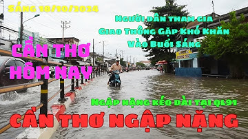 Cần Thơ ngập nặng Sáng 18/10 ngập đoạn đường dài QL 91 bà con tham gia giao thông gặp nhiều khó khăn