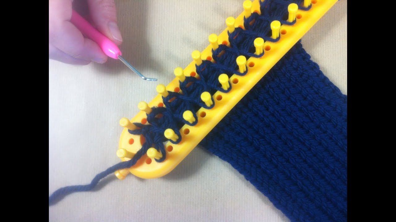Cómo tejer una bufanda básica con telar rectangular en punto jersey -