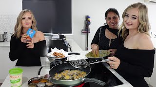 MAKING ALOO PYAZ PAKODA WITH MY INDIAN MOTHER IN LAW | Onion Besan Pakoda Recipe