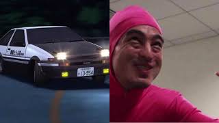 Initial D Vs. Pink Guy - Smd In The 90S Cursed Eurobeatpink Guy Mashup