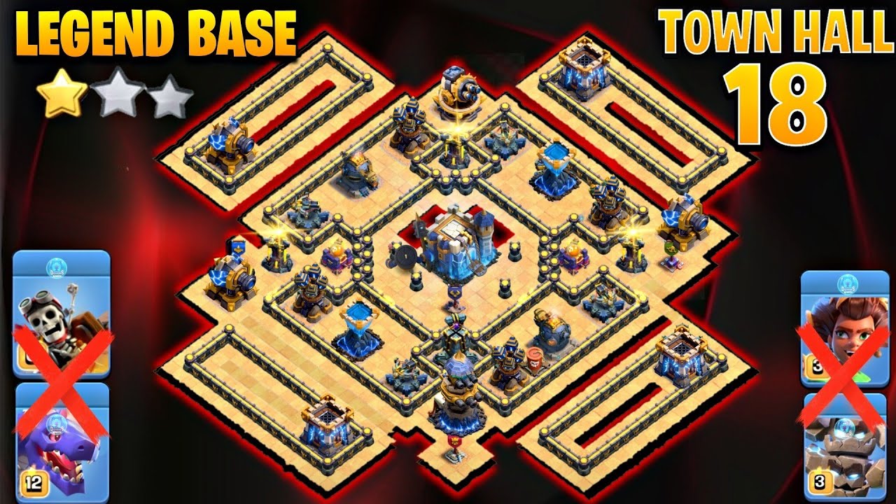 Только 1 звезда Th18 Legend/War/Cwl Base + Replay | Th18 War Base | Th18 Base Link