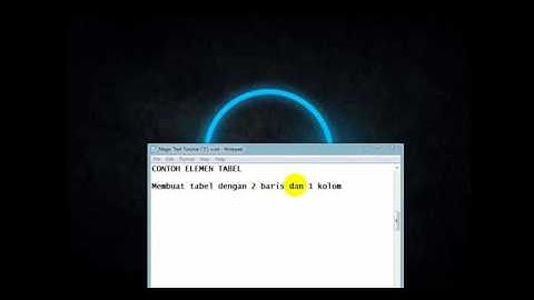 Tutorial Dasar HTML : Tabel - Membuat tabel dua baris dan satu kolom