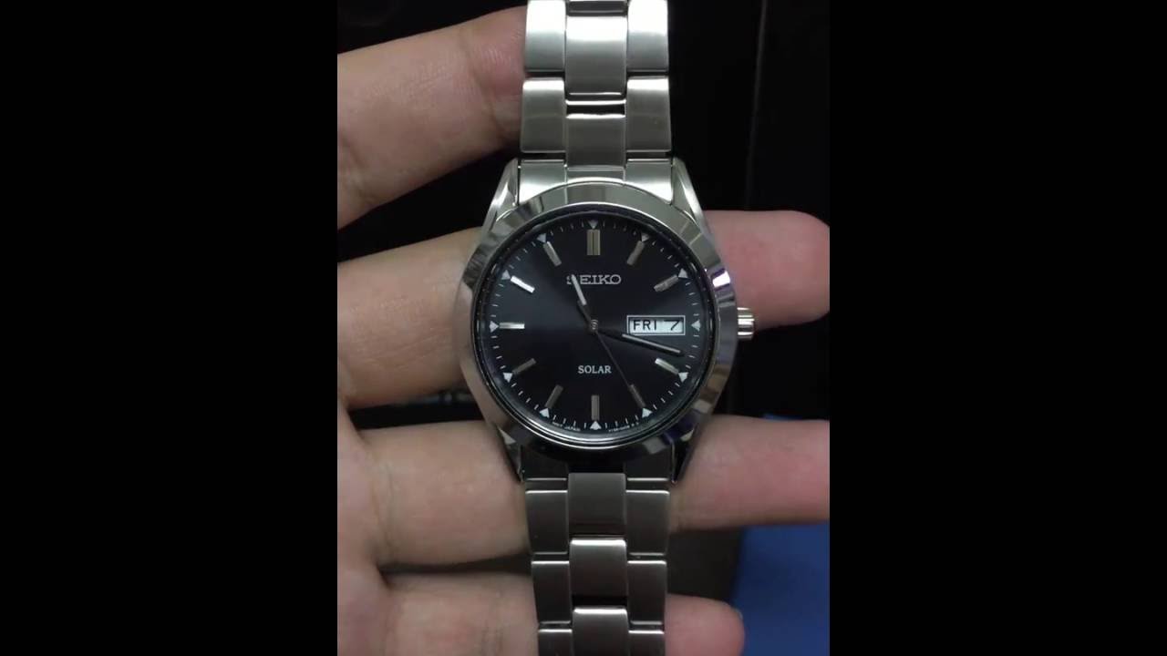 Seiko Men's SNE039 Stainless Steel Solar Watch - YouTube