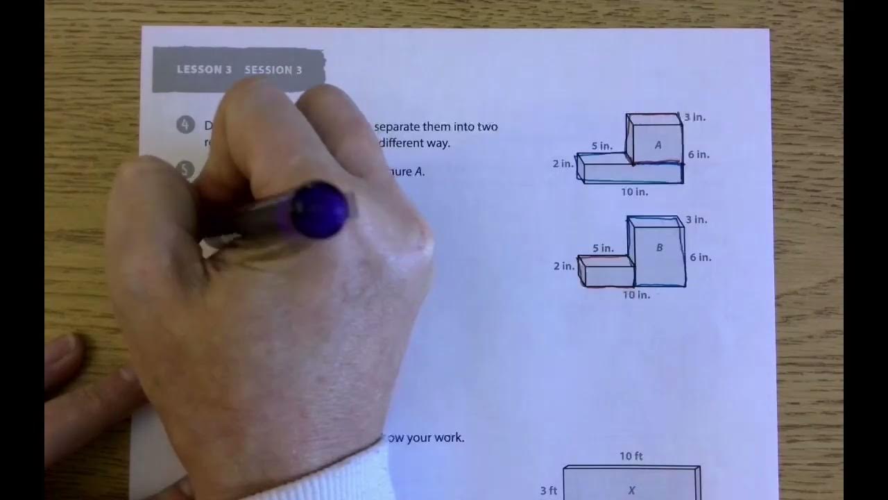 Lesson 3 Session 3 Practice pages 4748. Breaking apart figures to find Volume. YouTube