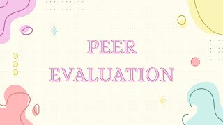 Reflection (Peer Evaluation) Group 1