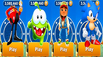 Subway Surfers vs Sonic Dash vs Om Nom Run Gameplay