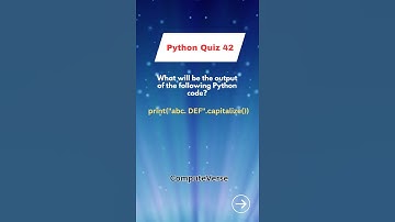 Python Quiz 42 : Python