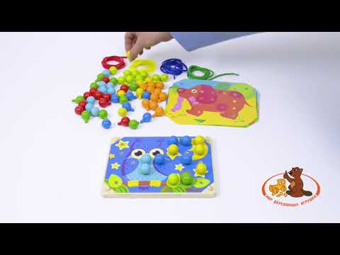 Деревянная игрушка Мозаика-шнуровка, МДИ Д421