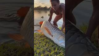 She was Fishing and Silver Arowana Shore Lift