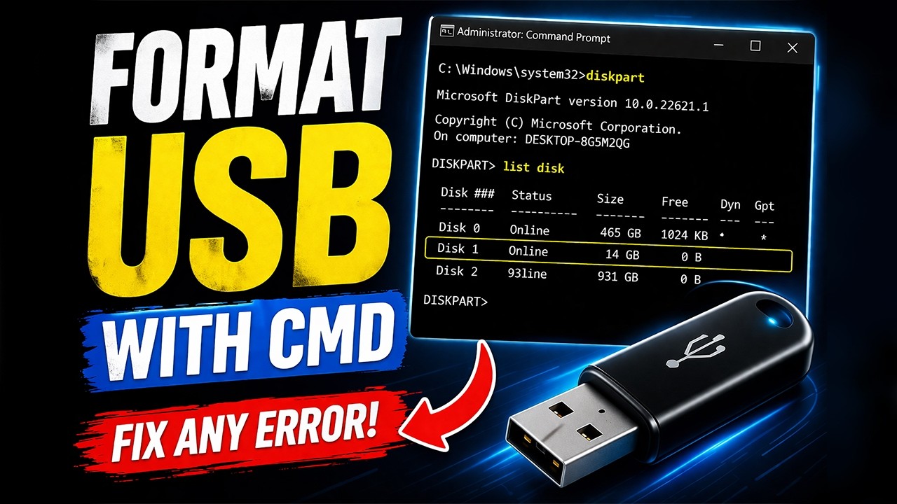 Format ANY USB Drive Using CMD in 2 Minutes! (Fix Errors FAST) - YouTube