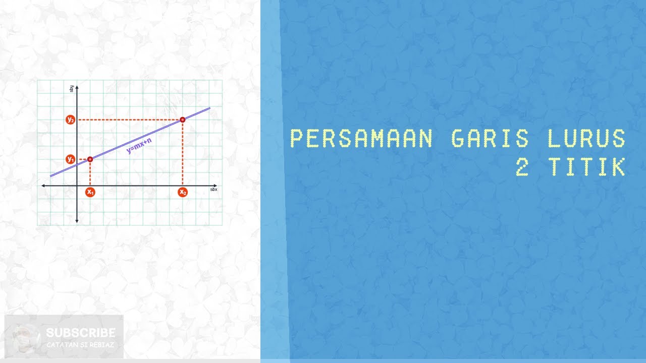 Persamaan Garis Lurus Yang Melalui 2 Titik Youtube