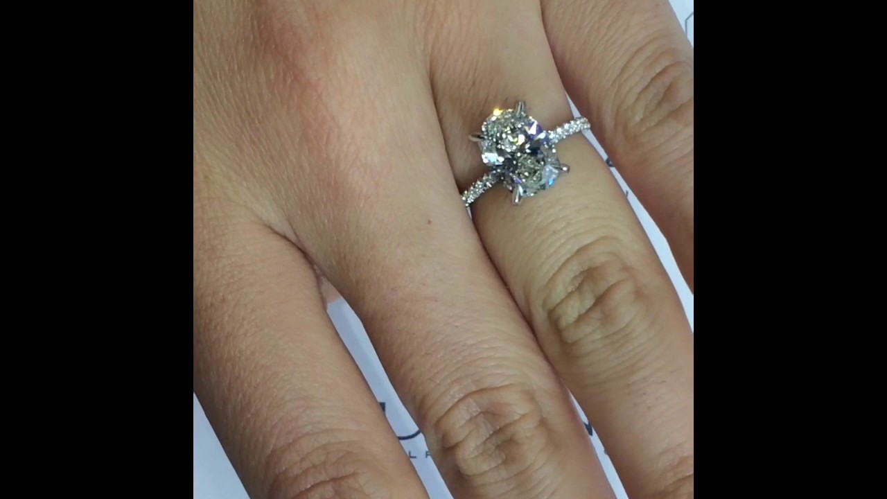 2.40 ct Oval Diamond Pave Engagement Ring - YouTube