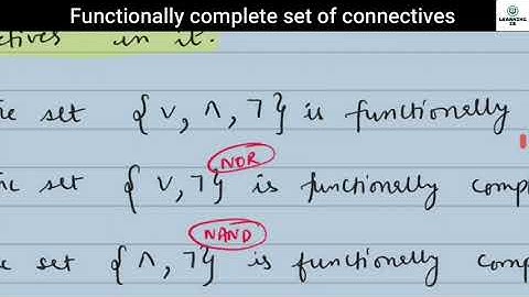 Functionally complete set of connectives || Discrete Mathematics