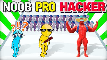 NOOB vs PRO vs HACKER 💪🔥 Runner Pusher 🤪🤣 [Funny Gameplay]