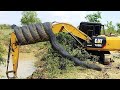 Dangerous Fastest Skills Excavator Construction Machines Operator, Heavy Equipment Excavator Working