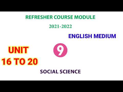 9th Social Refresher Course Module English Medium Answer key Unit 16 to 20