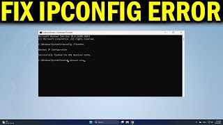 How To Fix IPconfig or Renew Not Working, No Operation Can Be Performed