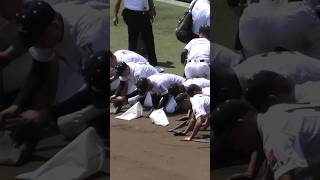 甲子園の土を持ち帰る有田工の選手たち　　#高校野球 #甲子園 #有田工 #夏 #青春