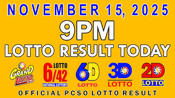 9pm Lotto Result Today PCSO November 15 2025