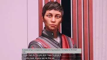 Special option with Leadership skill on Ryujin Industries Interview. Starfield