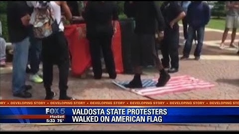 Protester tramples on American Flag on VSU campus