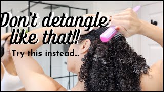 STOP DETANGLING YOUR HAIR LIKE THAT! ❌ TRY THIS INSTEAD ✅ | Natural Hair | AbbieCurls