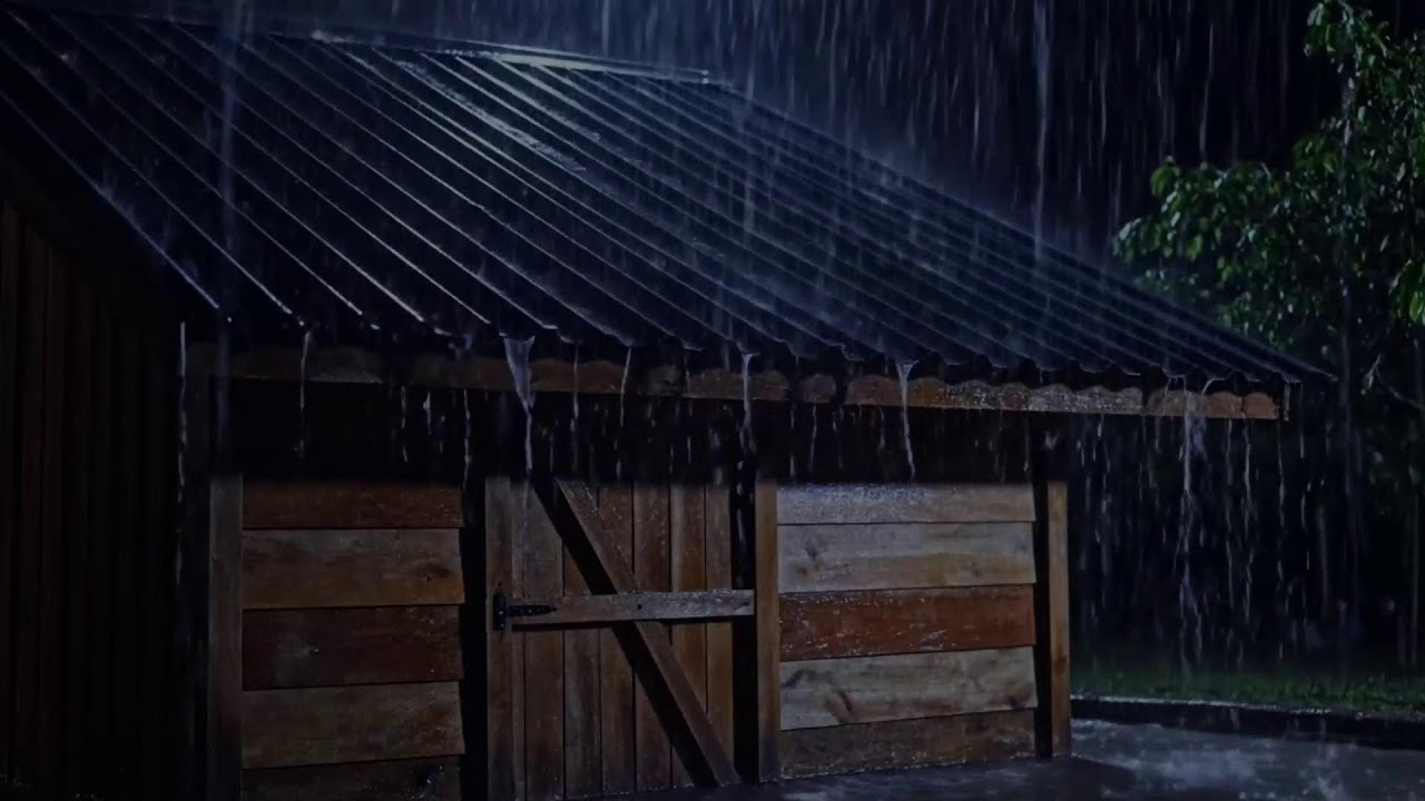 Cozy Storm Sounds on Metal Rooftops with Gentle Thunder | Relaxing Rain ASMR