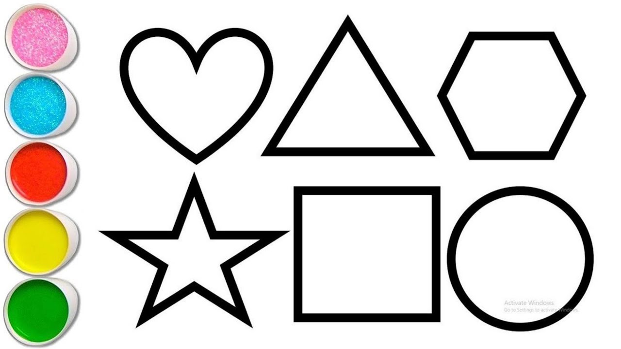 Shapes drawing for kids, Learn 2d shapes, colors for toddlers | Preschool Learning part - 131