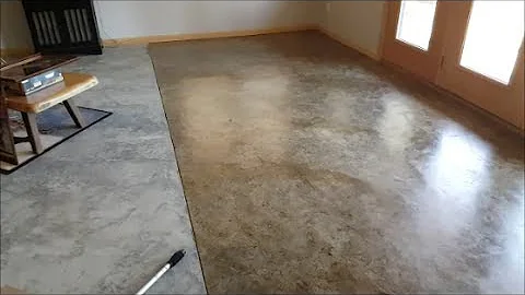 DIY Basement Floor Stain and finish, 2 colors, Without Etching!