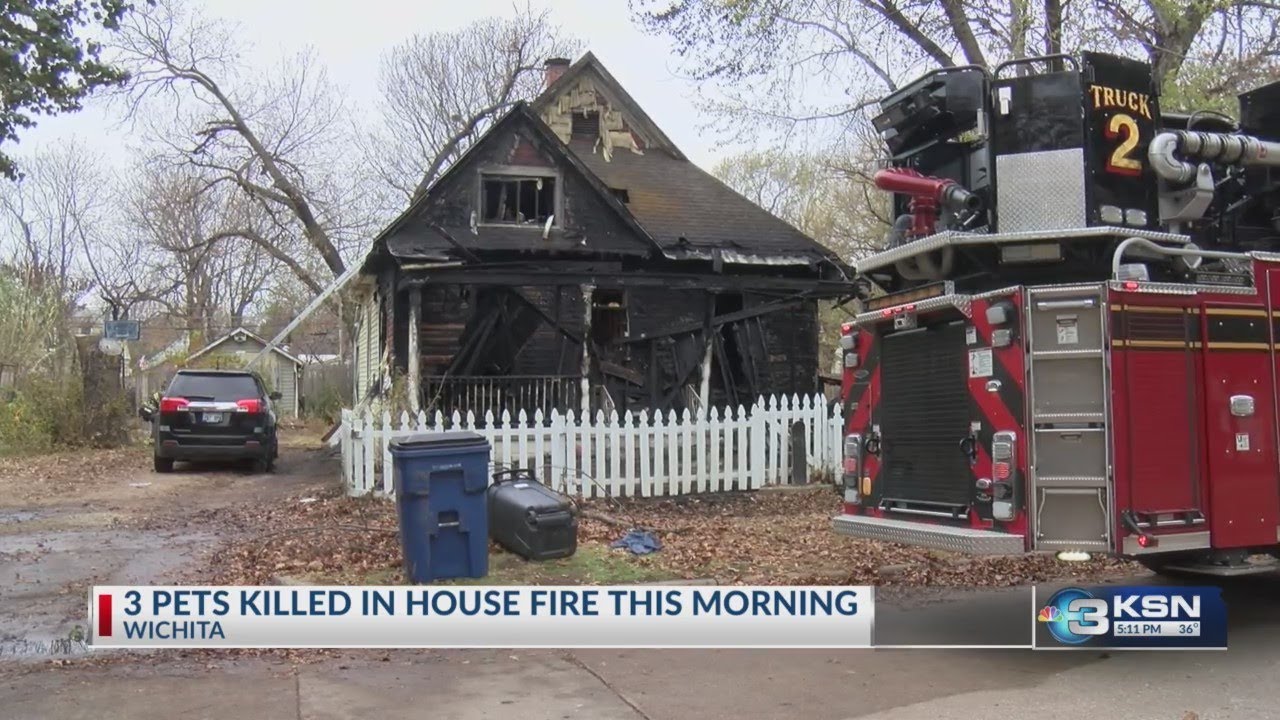 3 pets killed in house fire south of downtown Wichita - YouTube