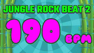 190 BPM - Jungle Rock Beat 2 - 4/4 Drum Track - Metronome - Drum Beat