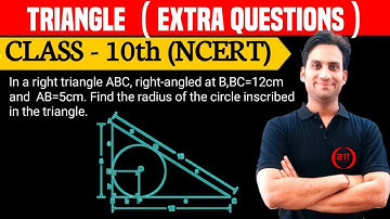 In a right triangle ABC, right angled at B, BC = 12 cm and AB = 5 cm. Find the radius of the circle