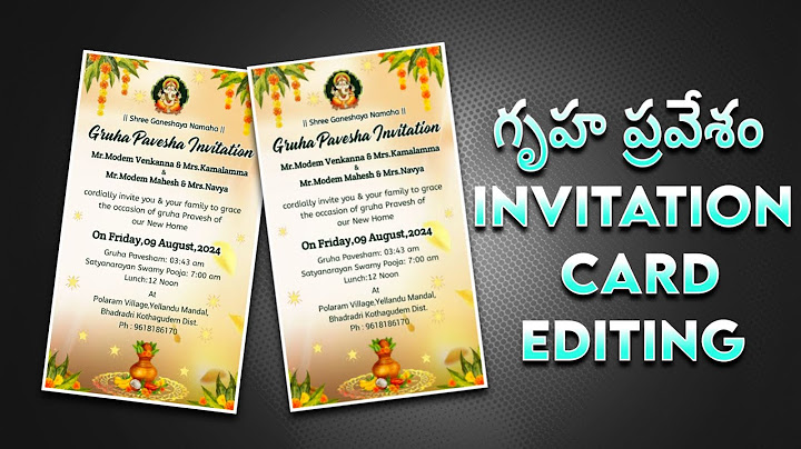 Gruha Pravesha Invitation Card Editing | Griha Pravesh invitation | House Warming Invitation Card