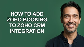How to Add Zoho Booking to Zoho Crm Integration - KevinHowTo