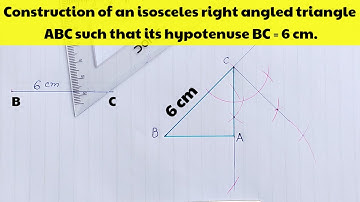 How To Draw An Isosceles Right Angled Triangle When Its Hypotenuse Is Given