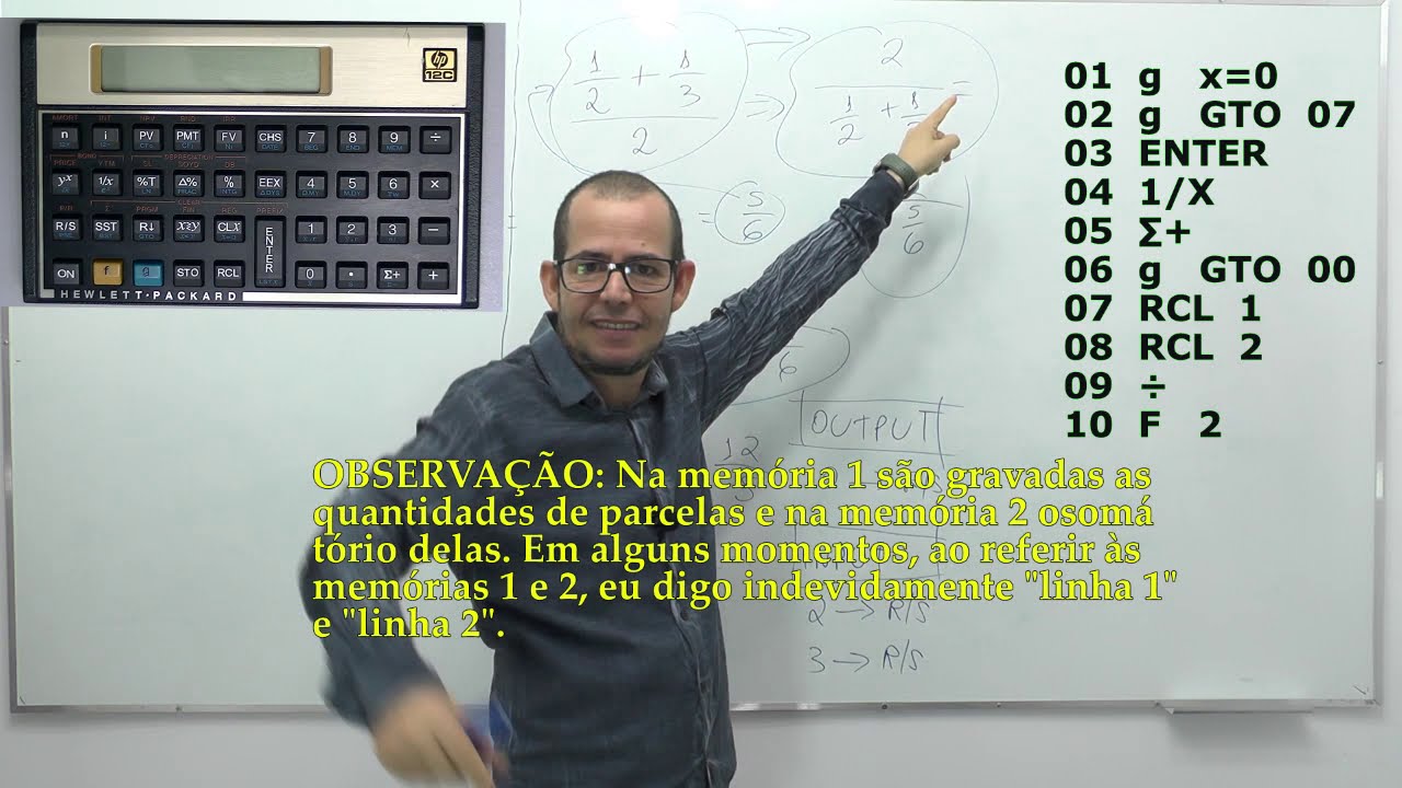 Média Harmônica cálculo manual e na calculadora curso de HP12C Avançado com  programação AULA 54 - YouTube