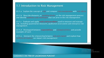 LOS 1 a I FRM 2020 I PART 1 I  FOUNDATIONS OF RISK MANAGEMENT I BUILDING BLOCK OF RISK MANAGEMENT
