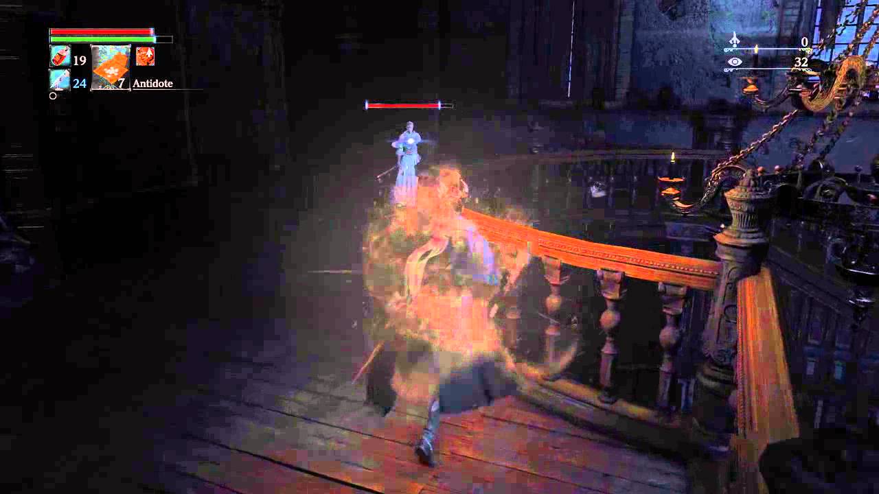 Bloodborne white hunter woman fight YouTube
